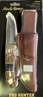 Uncle Henry Pro Hunter Full Tang Knife, with Leather Sheath