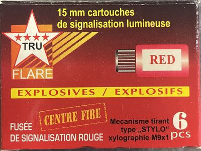 Tru Flare 15mm Red Signal Flare for Pen Type Launchers 6 Ct.