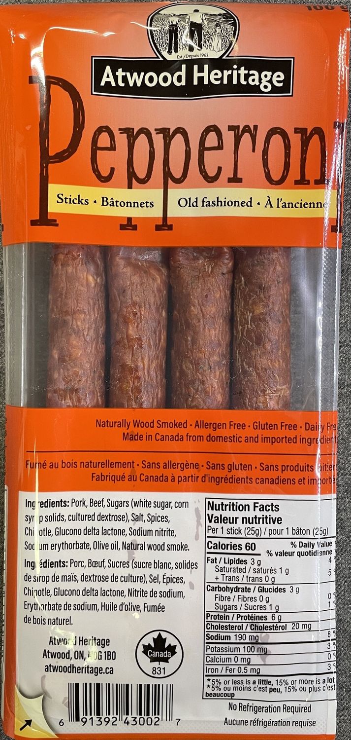 Atwood Heritage Spicy Chipotle Pepperoni Sticks