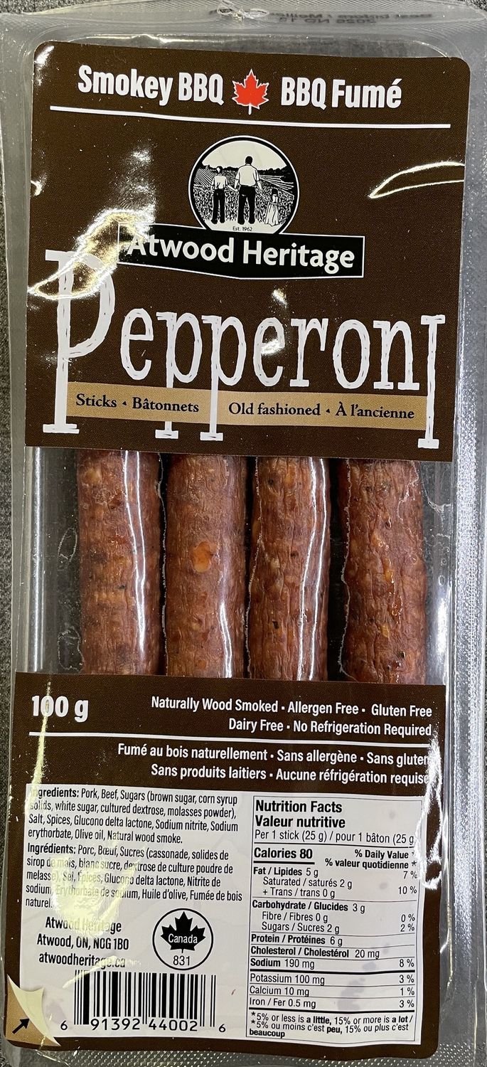 Atwood Heritage Smokey BBQ Pepperoni Sticks