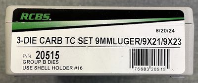RCBS 3-Die Carb TC Set 9 mm Luger/ 9x21/ 9x23