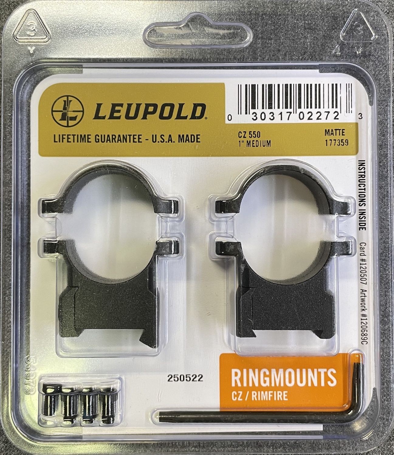 Leupold CZ 550 1" Medium Ring Set