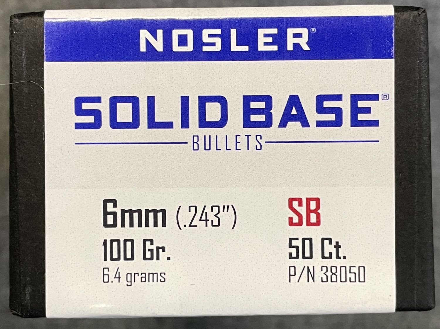 Nosler 6mm 100 Gr. Solid Base 50 Ct.