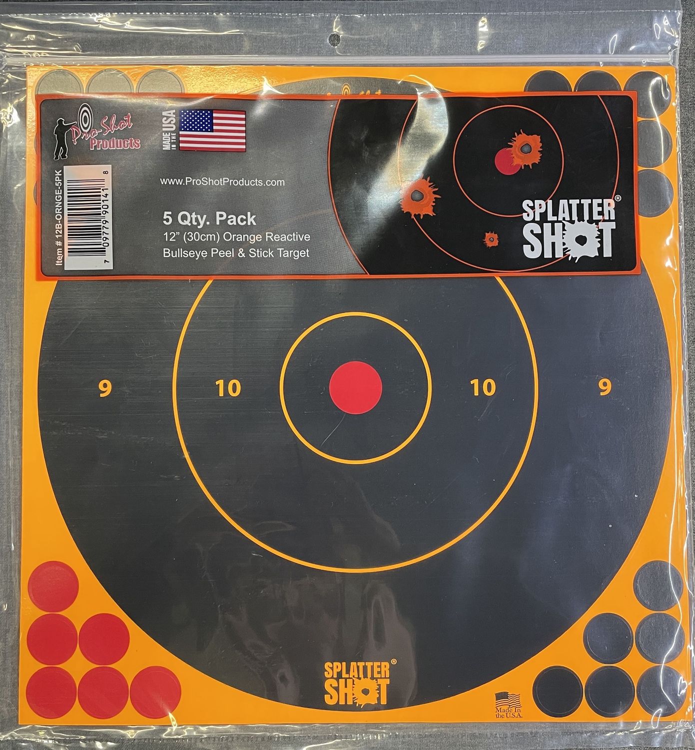 Splatter Shot 12" Orange Reactive Targets 5 Ct.