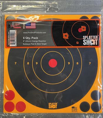 Splatter Shot 8" Orange Reactive Targets 6 Ct.