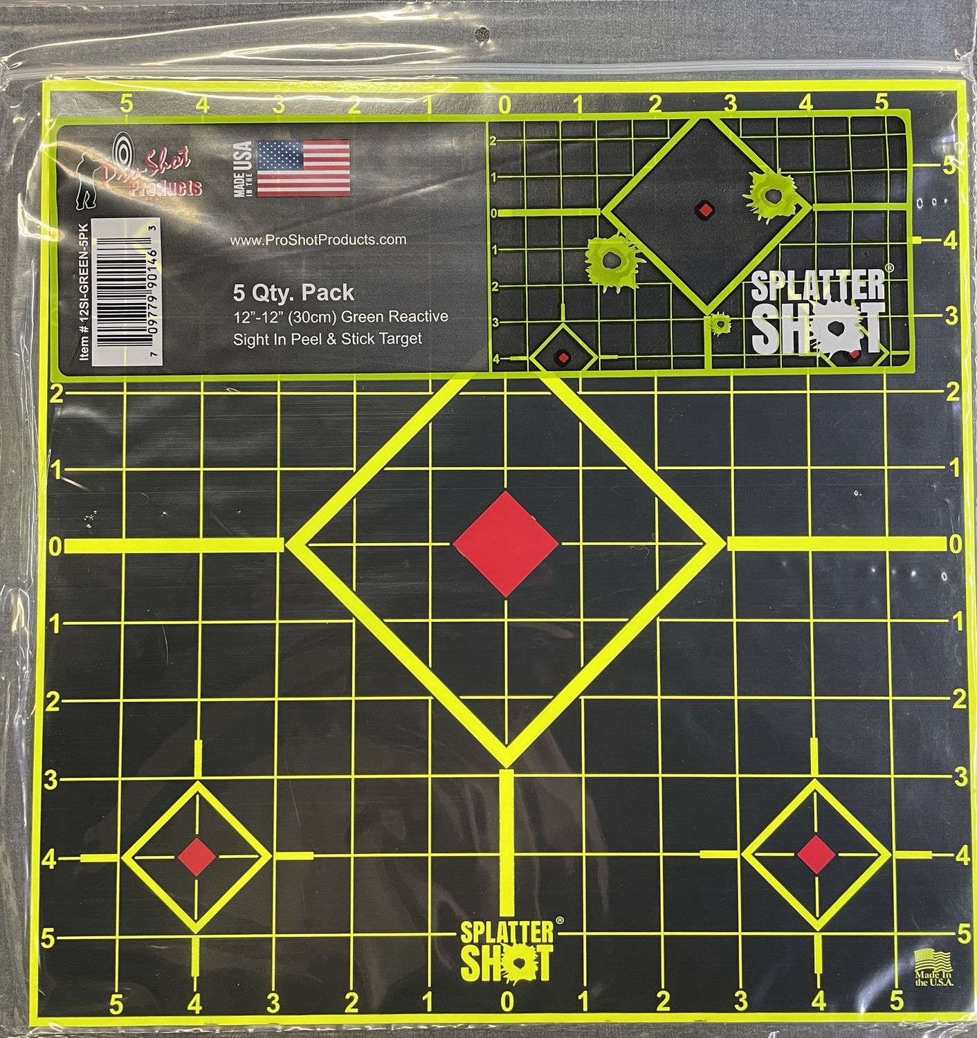 Splatter Shot 12" x 12" Green Reactive Targets 5 Ct.