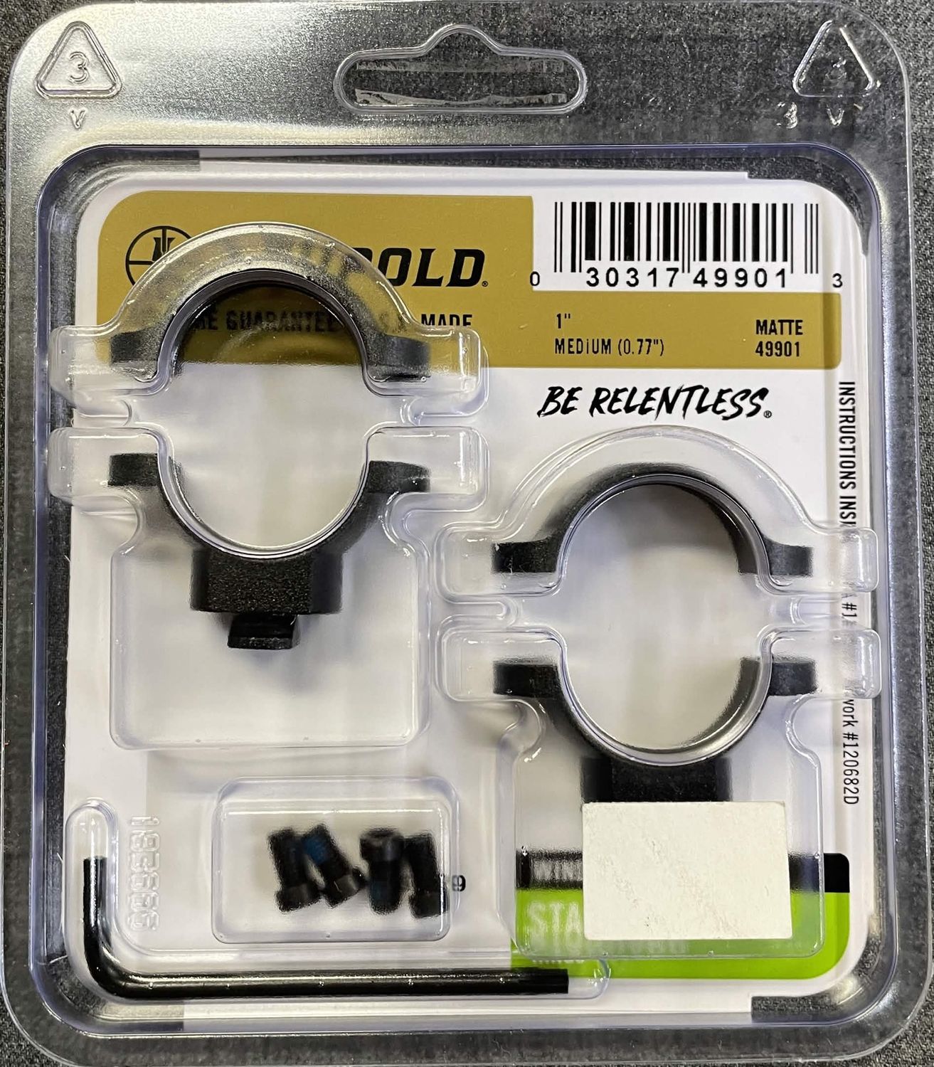 Leupold STD 1" Med Matte Ring Set