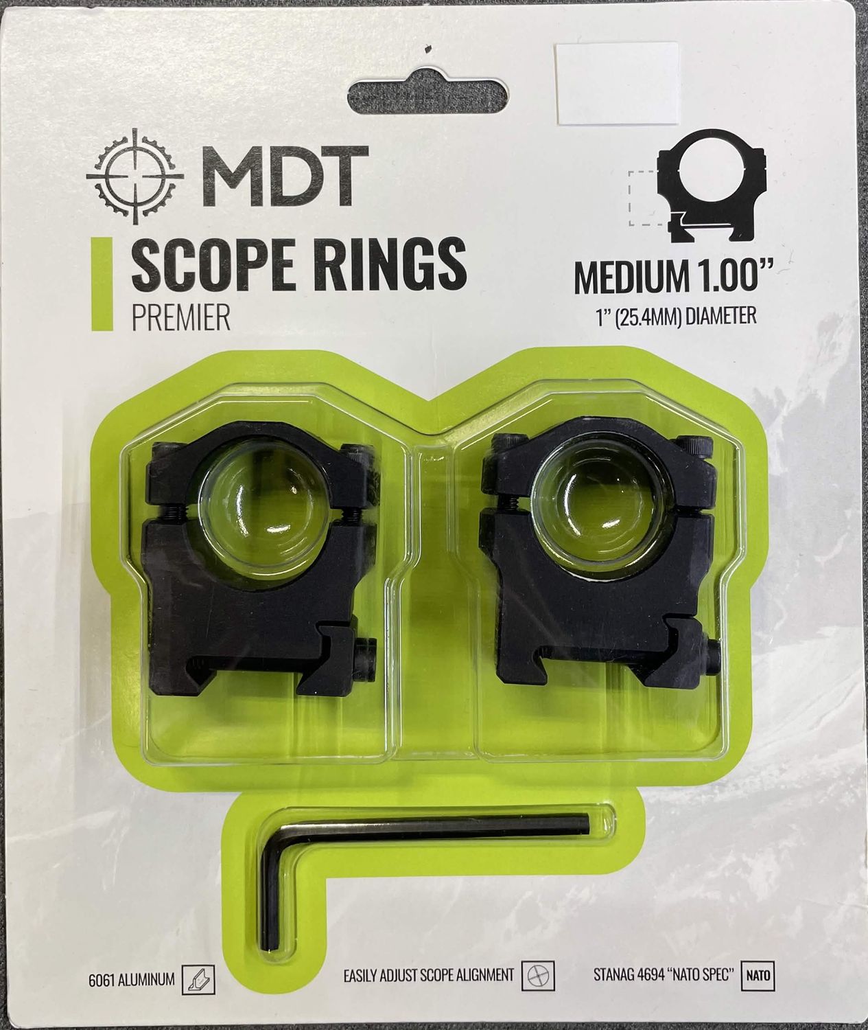 MDT Premier Scope Rings 1" Medium
