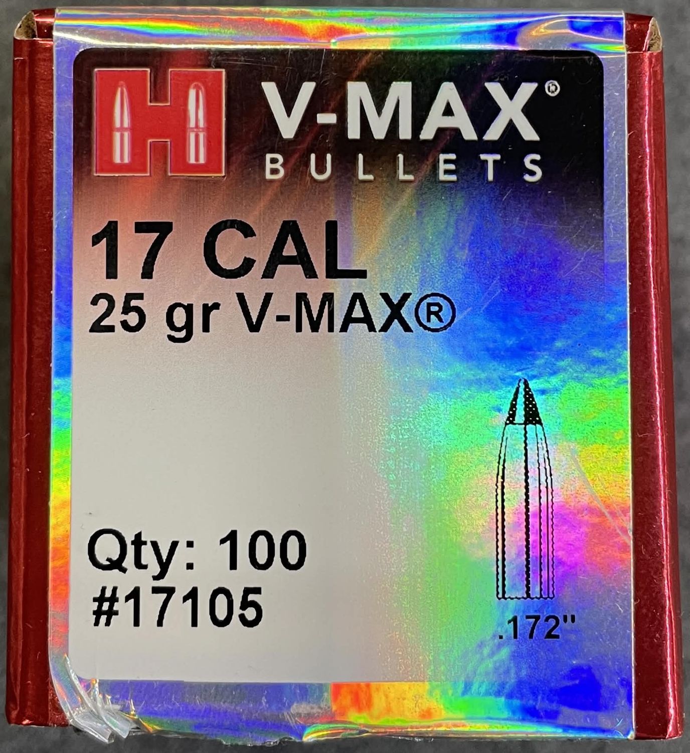 Hornady 17 Cal. 25Gr. V-Max 100 Ct.