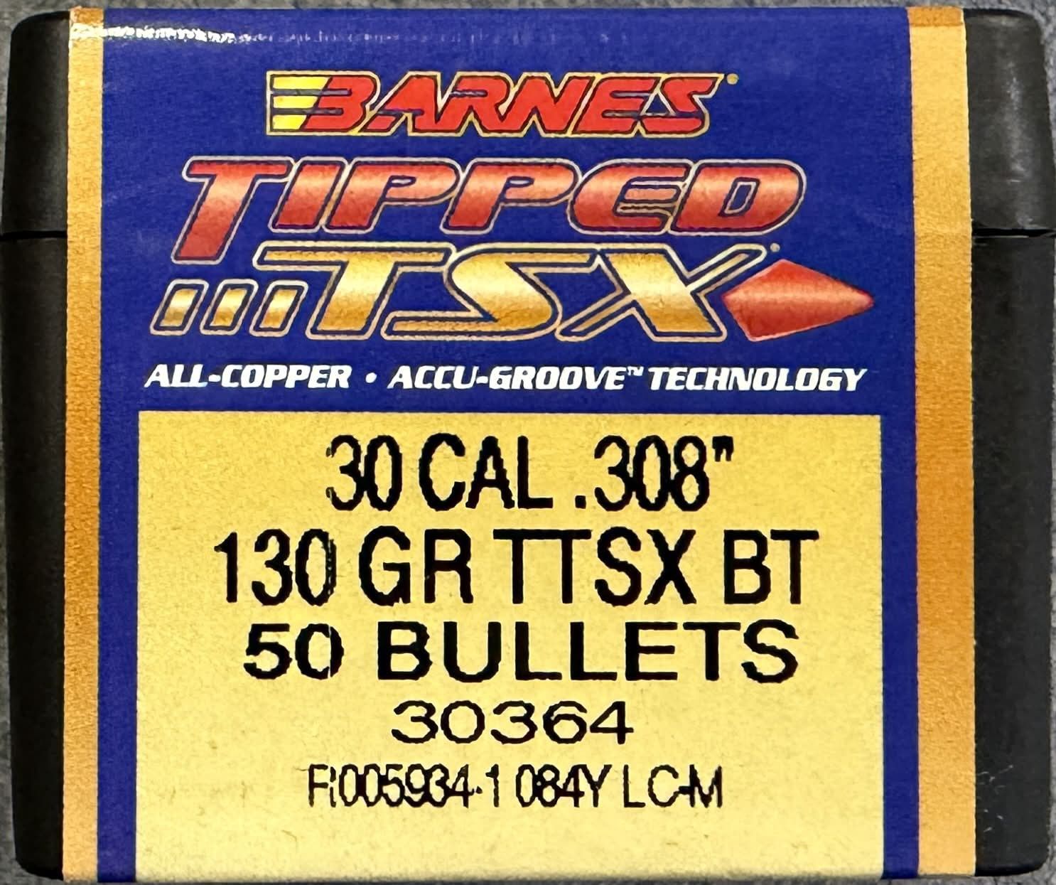 Barnes 30 Cal. (.308") 130 Gr. TTSX 50 Ct.