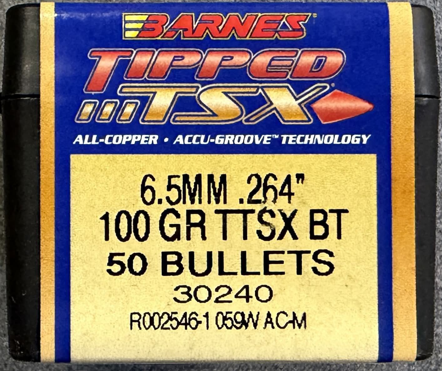 Barnes 6.5mm (.264") 100 Gr. TTSX BT 50 Ct.