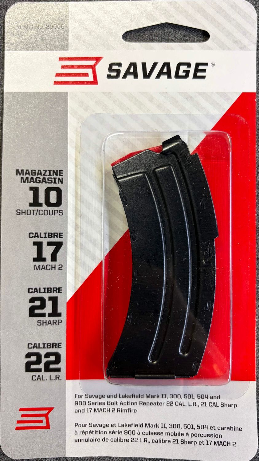 Savage MK II Magazine 22LR, 21 Sharp, 17 Mach 2. 10 Rnd