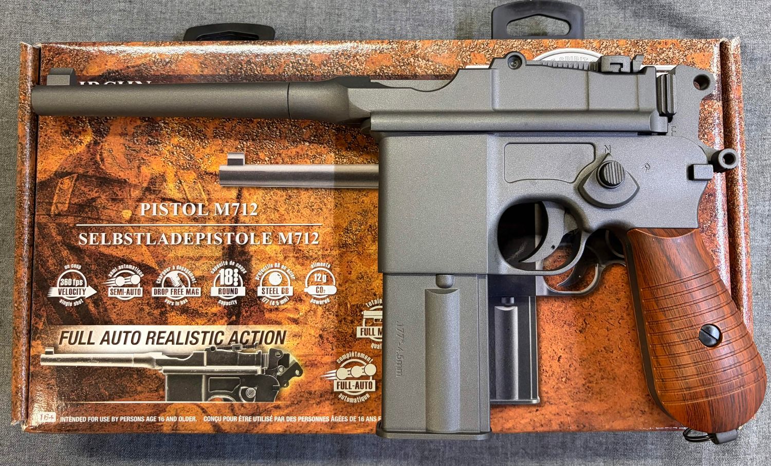 Umarex Legends M712 CO2 Semi-auto BB Pistol Broomhandle Mauser