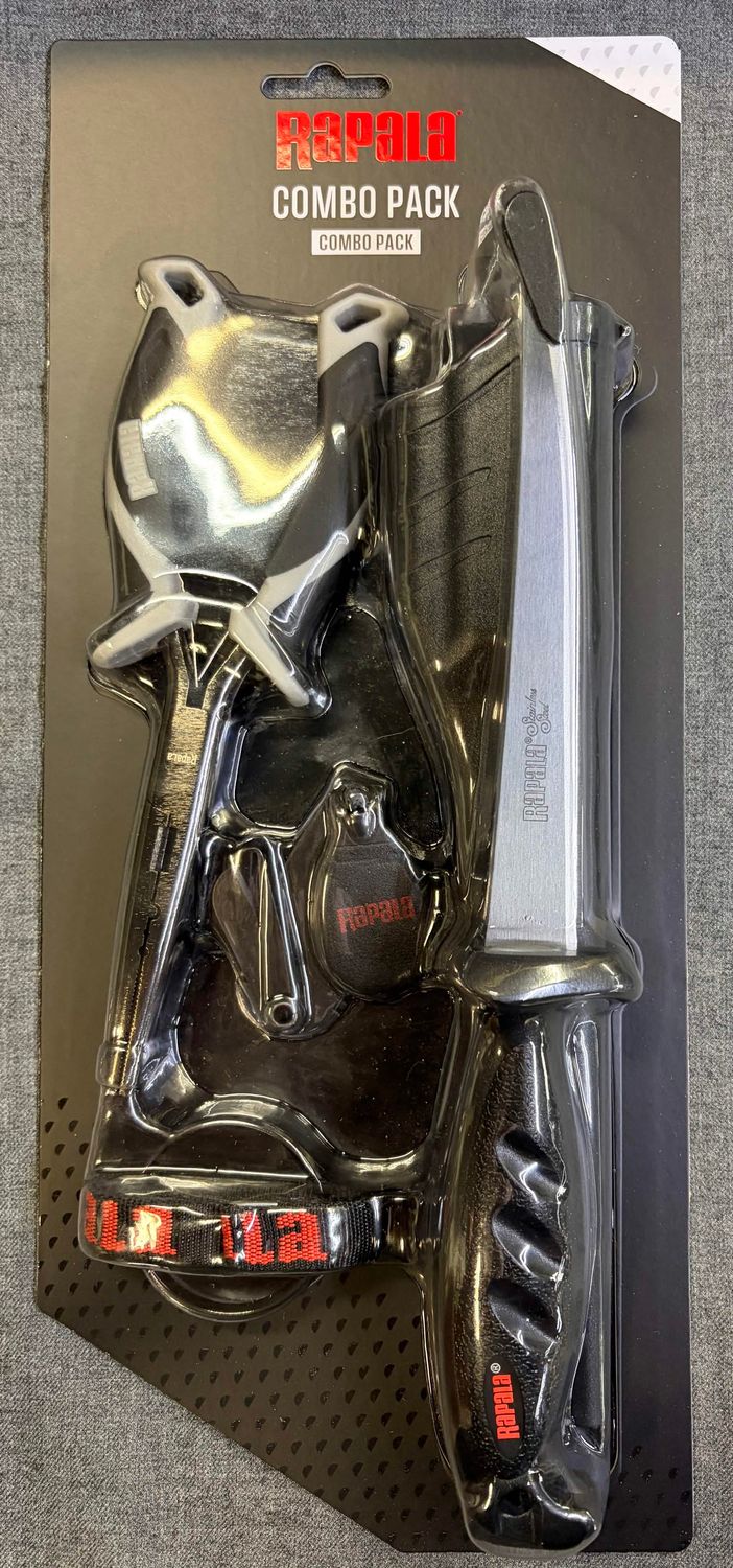 Rapala 6 1/2" Filet knife, pliers, and clipper Combo.