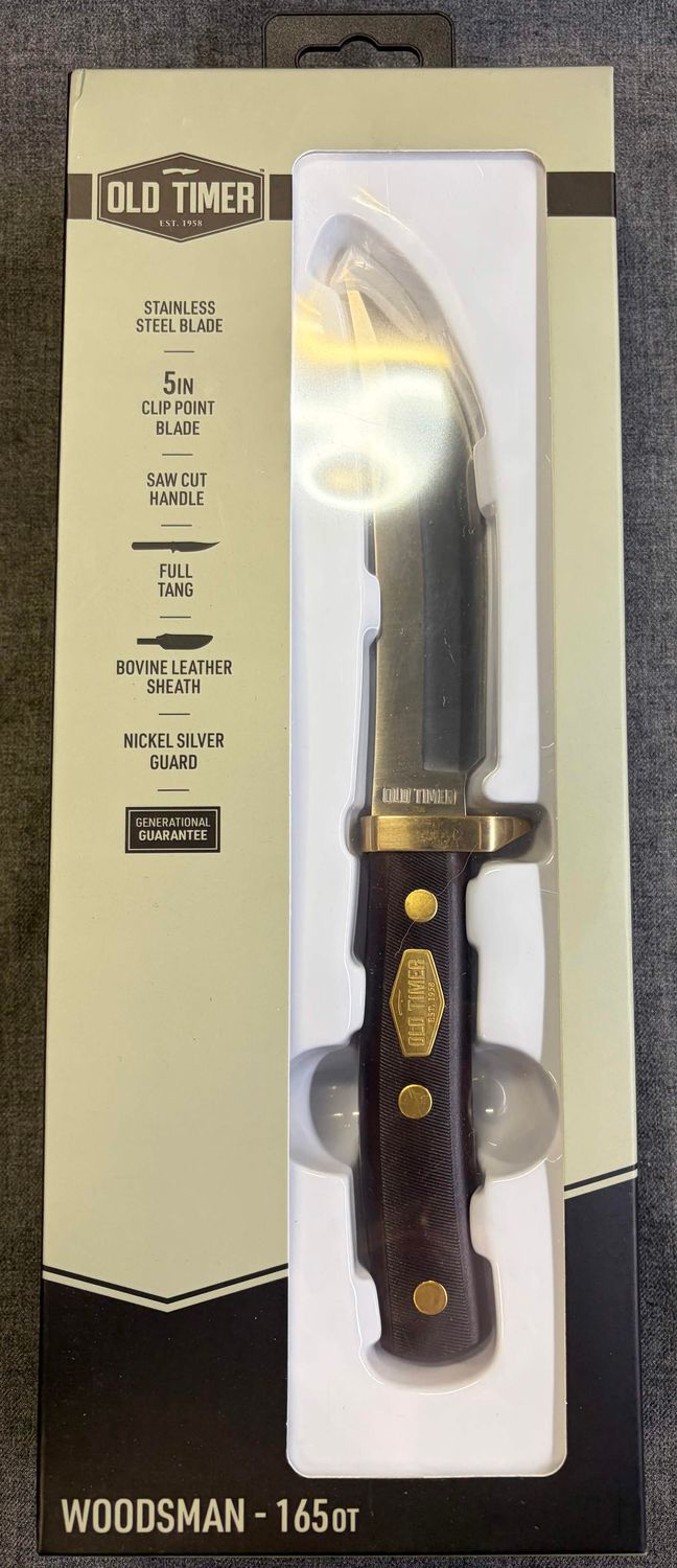Old Timer Woodsman Knife 5" blade with Leather Sheath