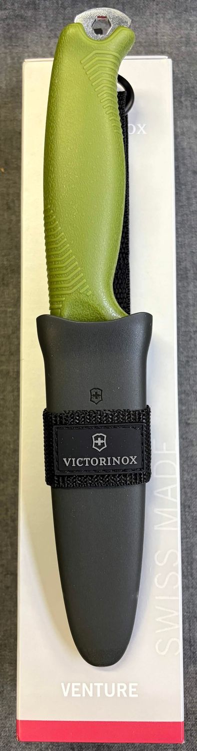 Vicorinox Swiss Army Venture Knife with Sheath and carry loop Olive