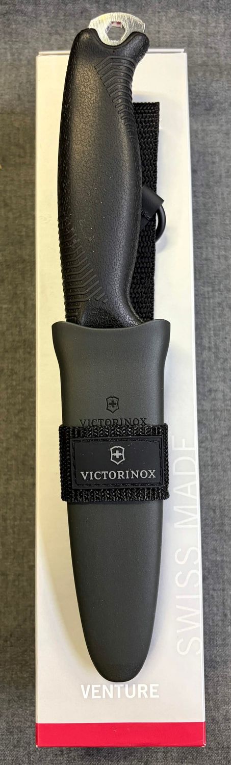 Vicorinox Swiss Army Venture Knife with Sheath and carry loop Black