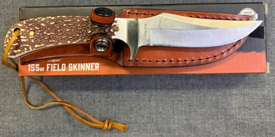 Uncle Henry Staglon Field Skinner Knife with Leather Sheath