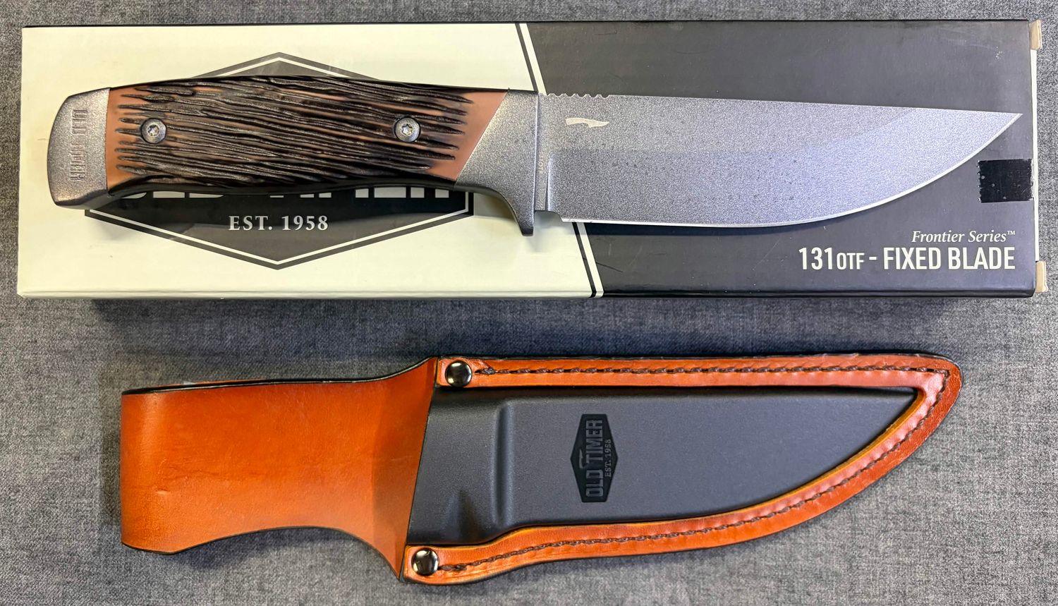 Old Timer Frontier  Series Fixed Blade with Leather Sheath