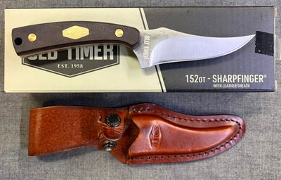 Old Timer Sharpfinger Fixed Blade with Leather Sheath