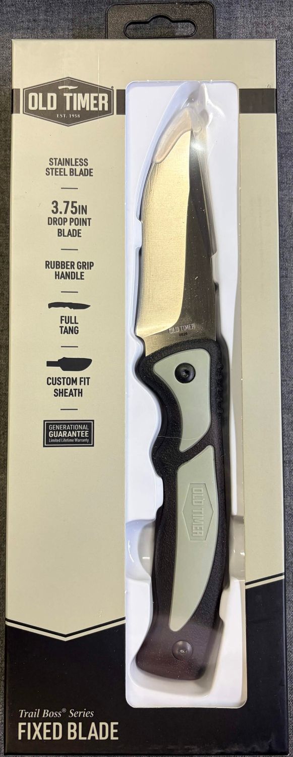 Old Timer Trail Boss Fixed Blade Knife with Sheath