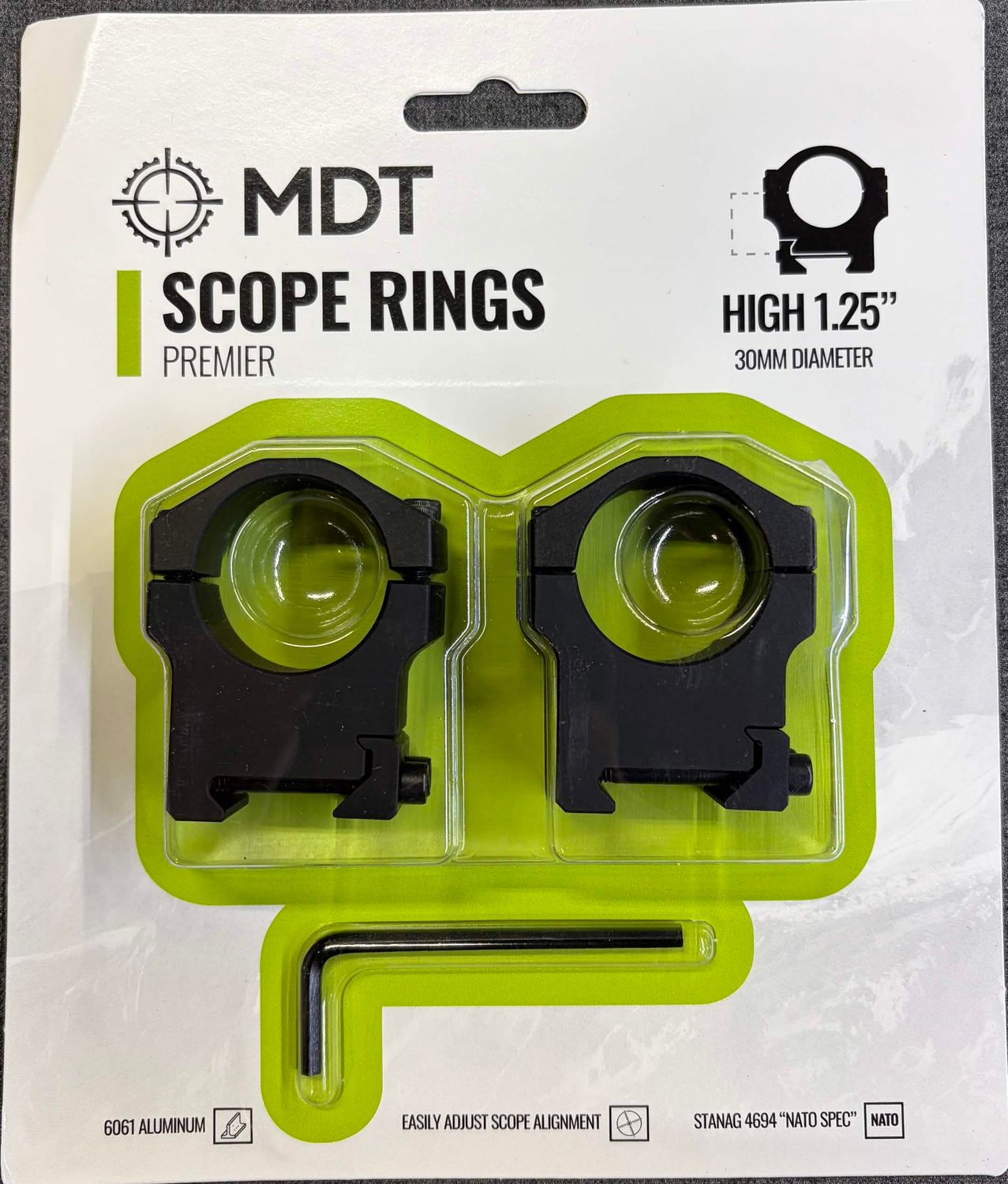 MDT Premier Scope  Rings High 1" Matte Black