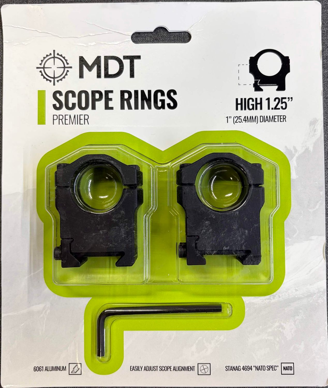 MDT Premier Scope  Rings High 30mm  Matte Black