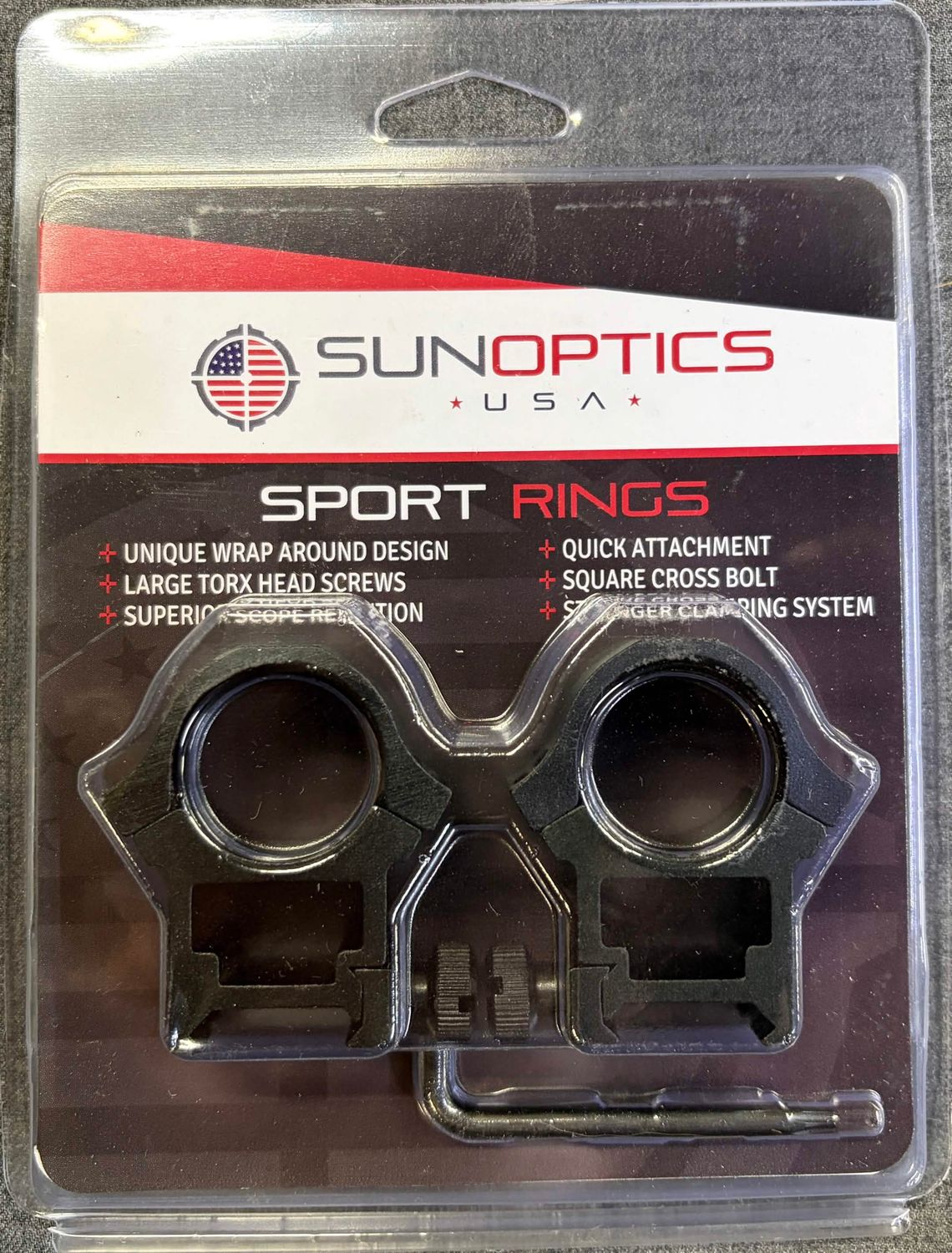 Sun Optics Sport 1" High Matte Black Rings