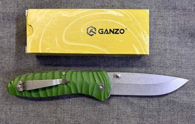 Ganzo G625 Drop Point Folding Knife Green 3.5" Blade