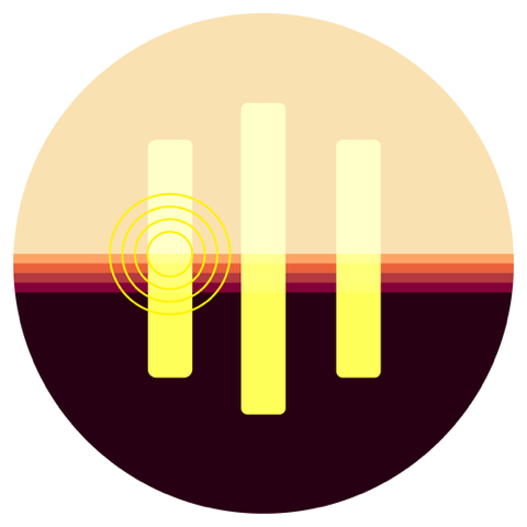 l|l Retro Sunset Icon Circle sticker