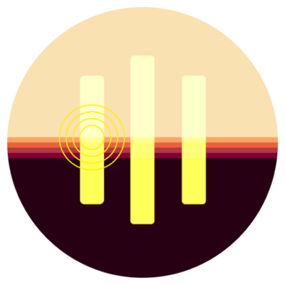 l|l Retro Sunset Icon Circle sticker