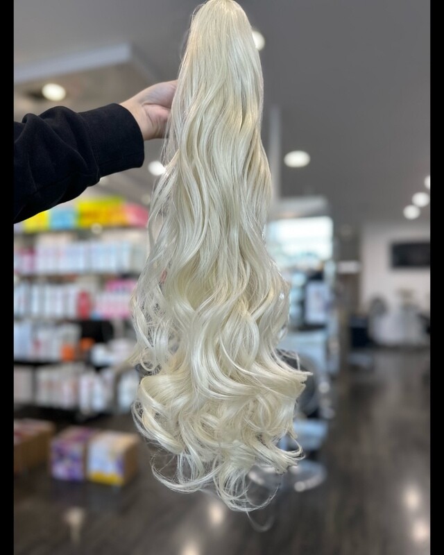 SYNTHETIC CLAW CLIP PONYTAIL ICE BLONDE