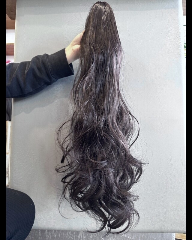 SYNTHETIC CLAW CLIP PONYTAIL DARK BROWN