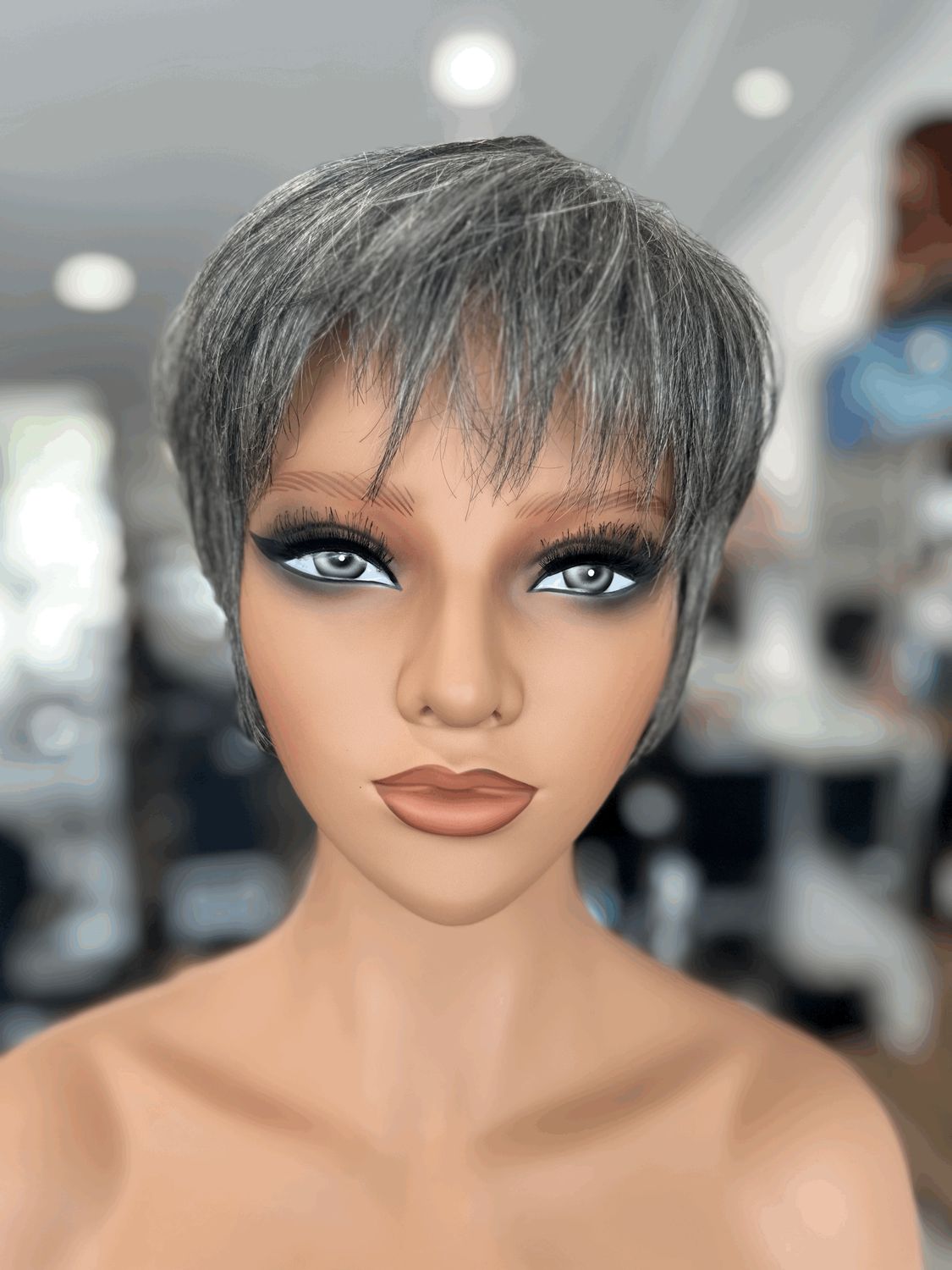 Grey Human Hair Wigs - Miranda