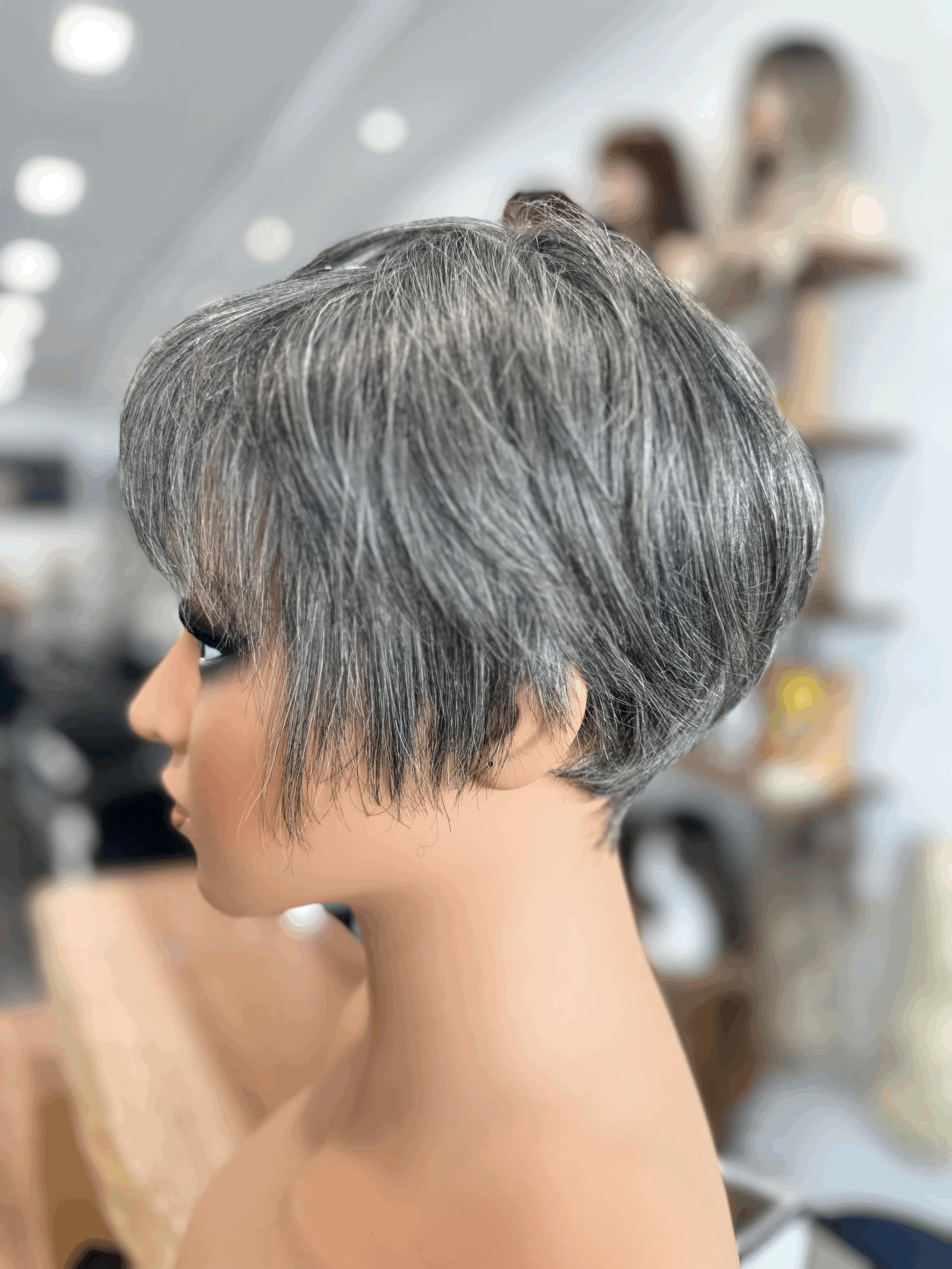 Grey Human Hair Wigs - Miranda