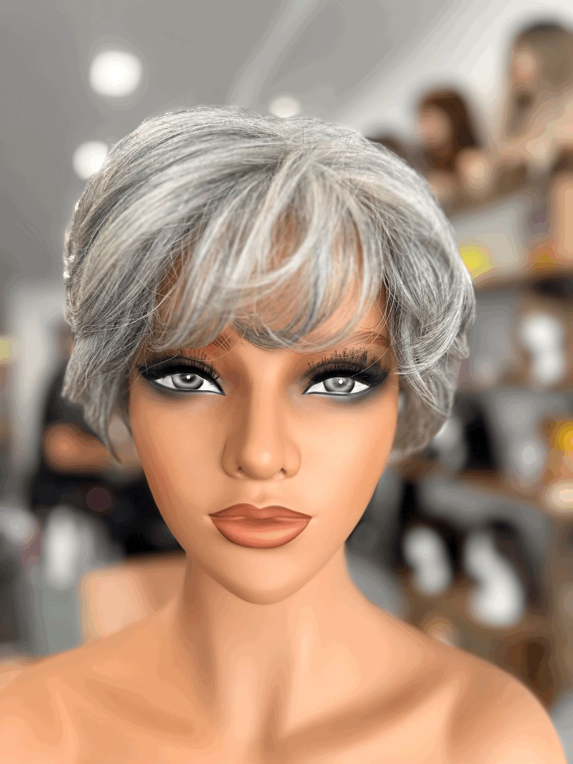 Grey Human Hair Wig - Charlotte