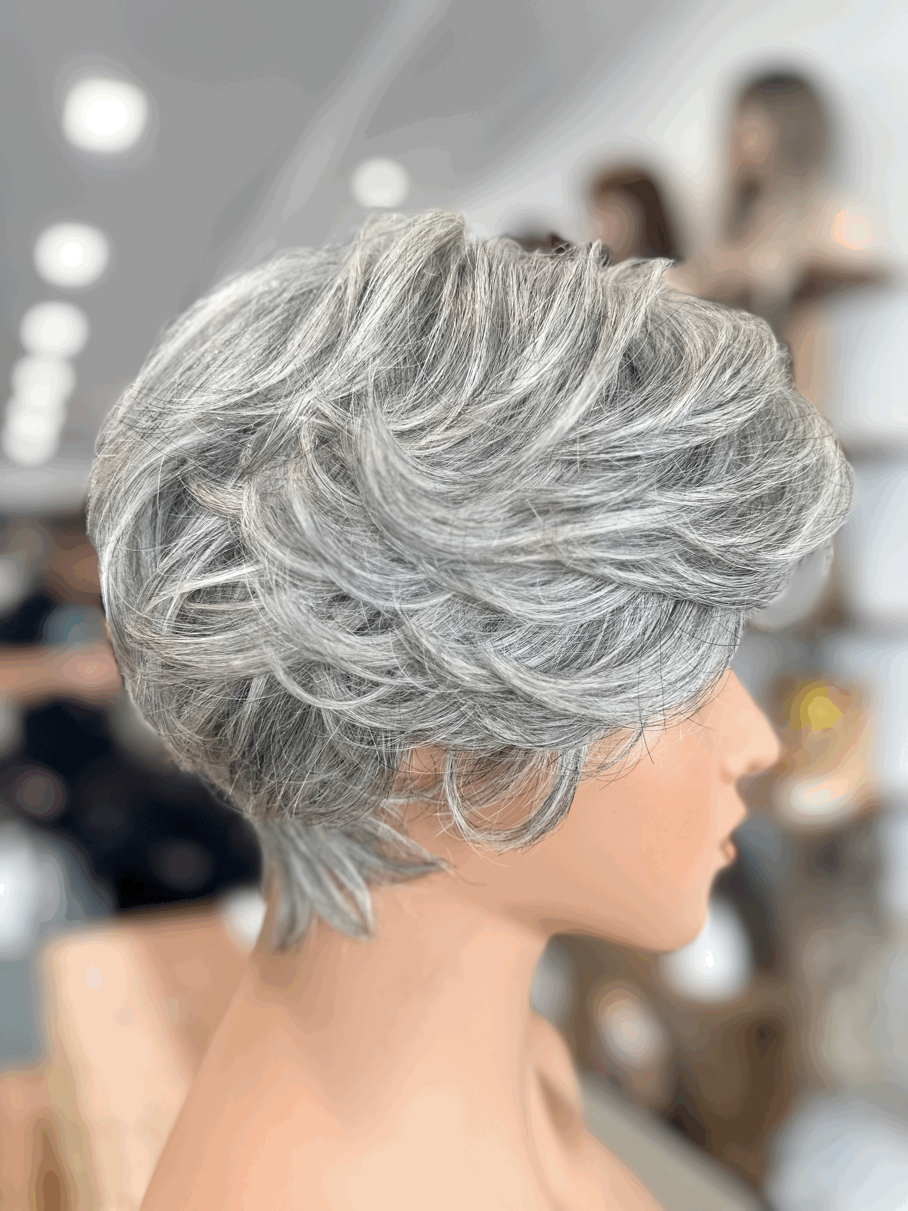 Grey Human Hair Wig - Charlotte