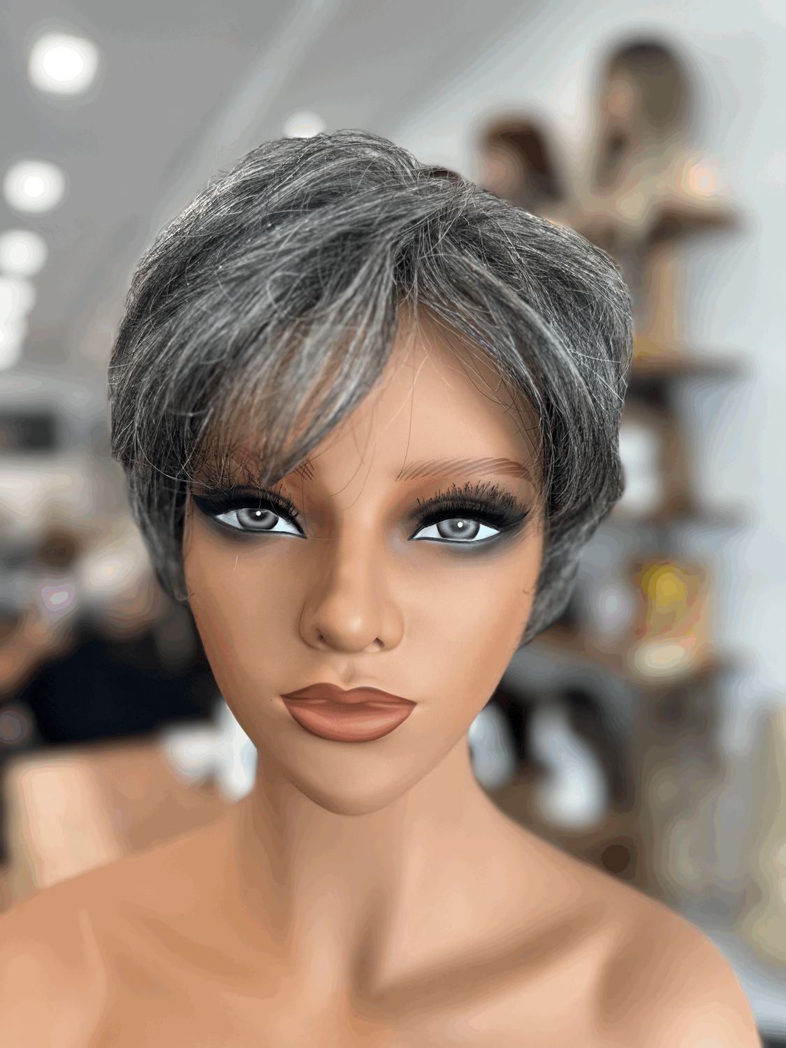 Grey Human Hair Wig - Samantha