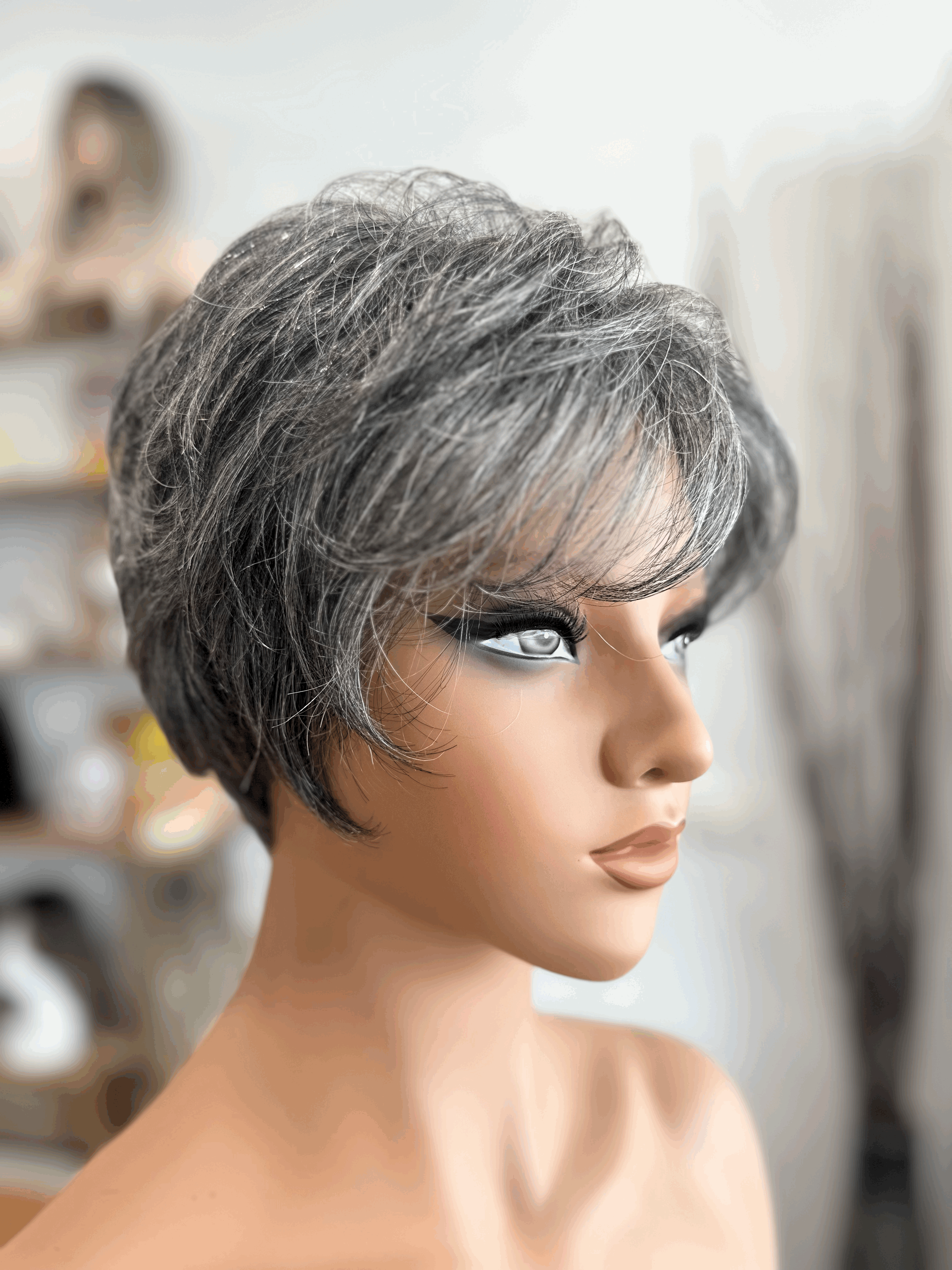 Grey Human Hair Wig - Samantha