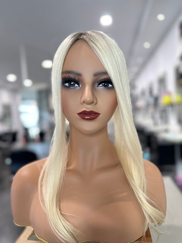 PLATINUM OMBRE BLONDE- LIGHT HUMAN HAIR TOPPER