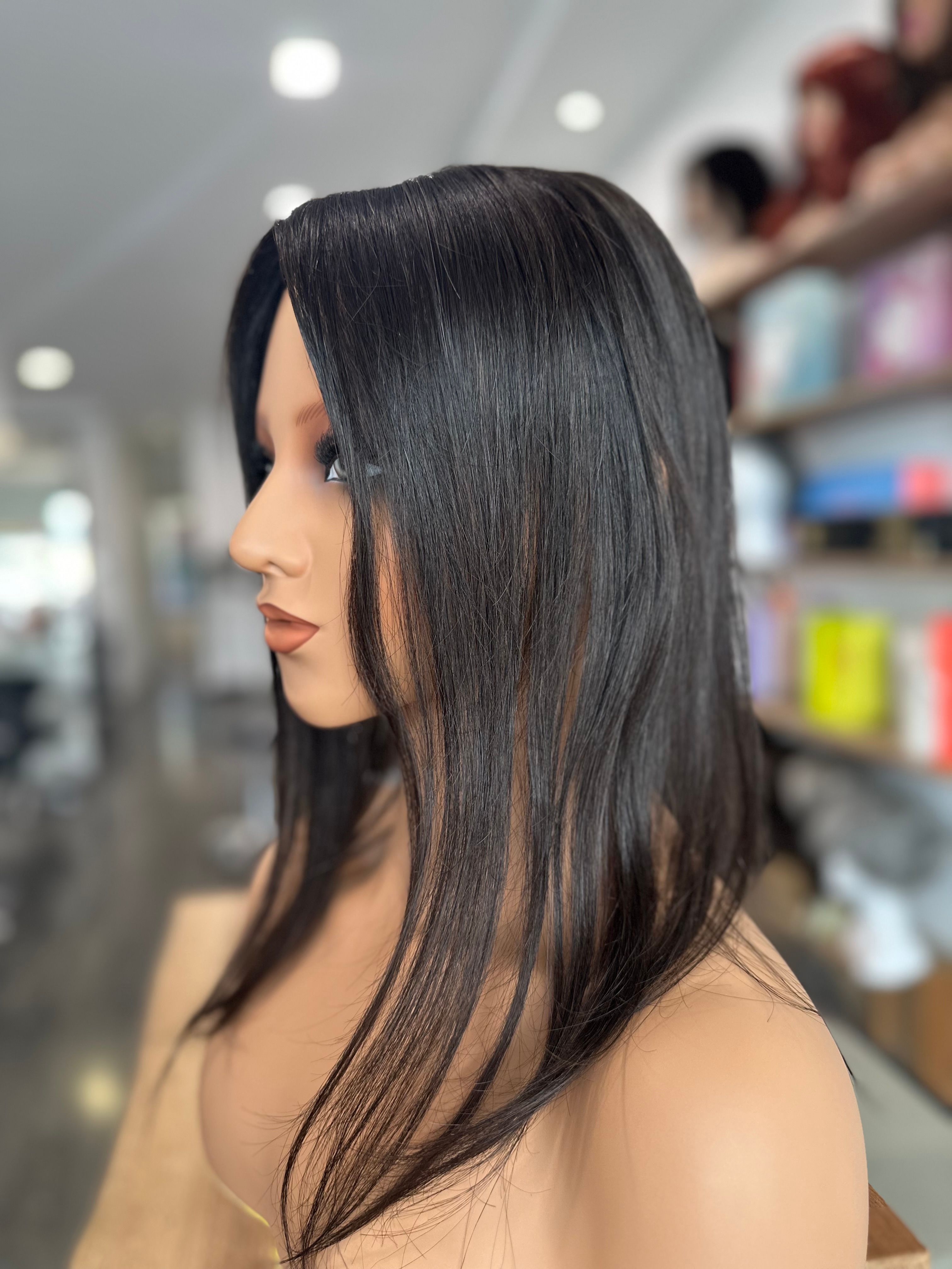 Natural Black - Silk  Light Human Hair Topper