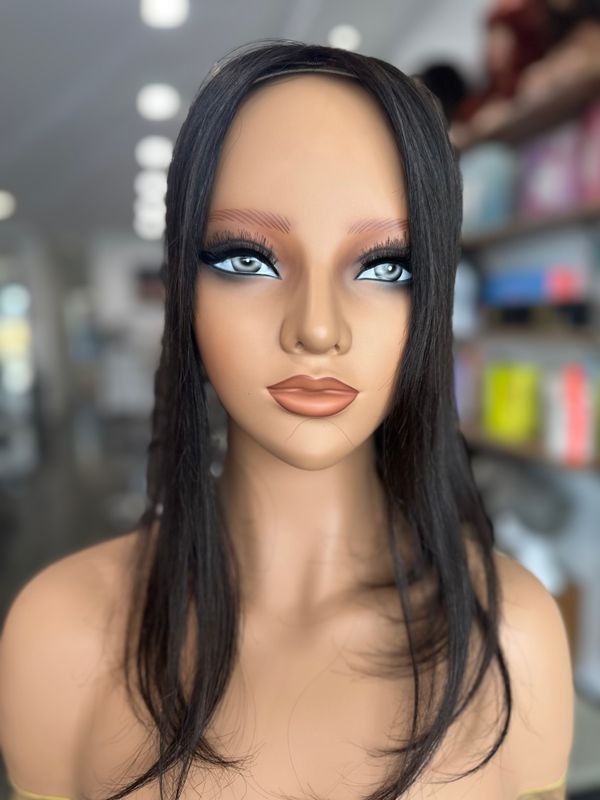 Natural Black - Silk  Light Human hairtopper