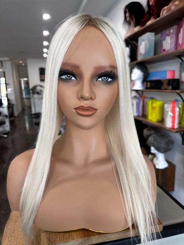 Platinum Blonde Ombre - Max Vol / Human Hair Topper