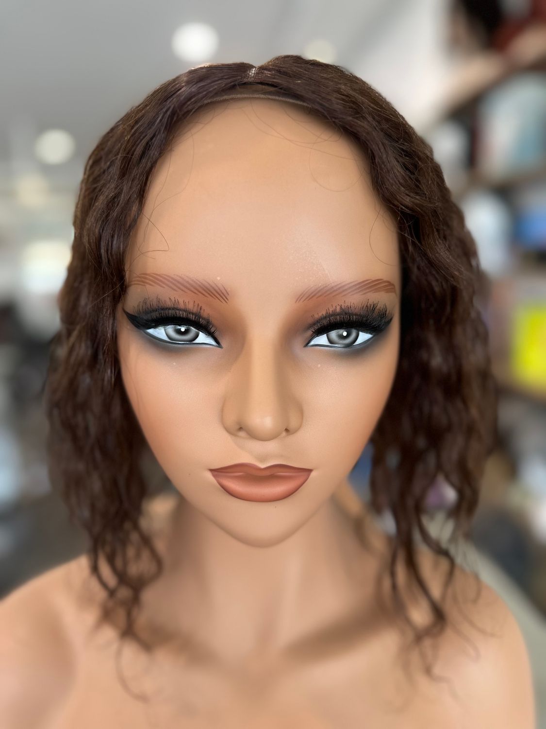 Curly Lt  Warm Brown - Light Vol Curly Human Hair topper