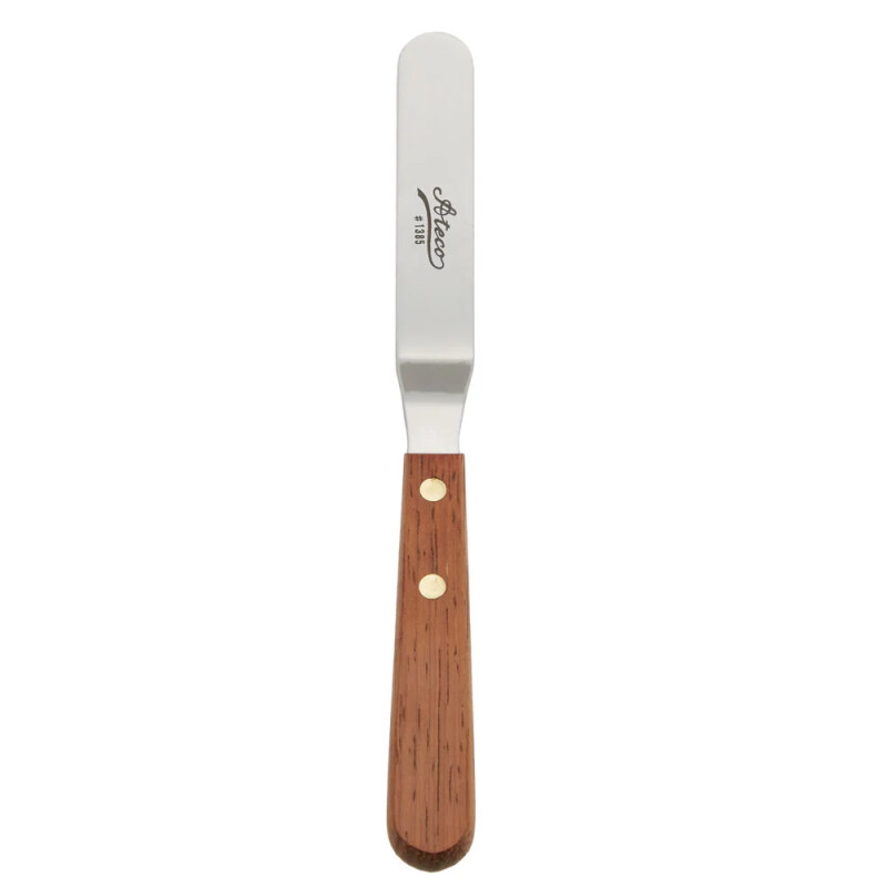 Ateco 1385 4 3/4" Blade Offset Baking / Icing Spatula With Wood Handle