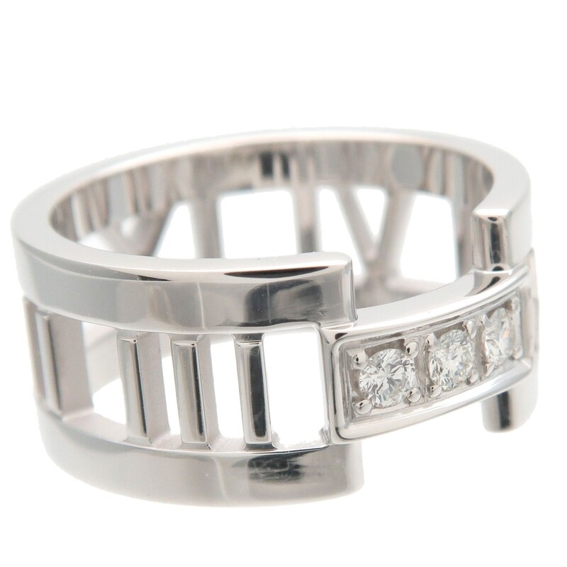 Solid 18kt White Gold Authentic Tiffany&amp;Co Atlas Diamond Ring