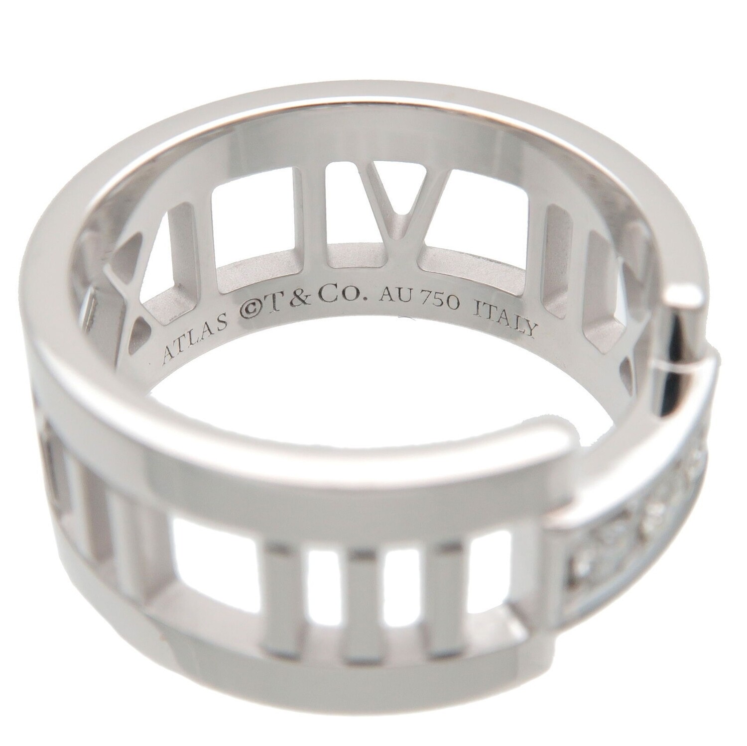 Solid 18kt White Gold Authentic Tiffany&amp;Co Atlas Diamond Ring