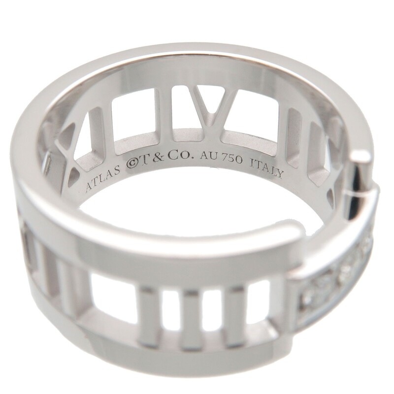 Solid 18kt White Gold Authentic Tiffany&amp;Co Atlas Diamond Ring