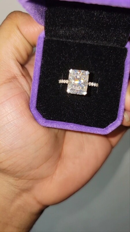 3ctw Vvs1 Moissanite Invisible Princess Cut Ring