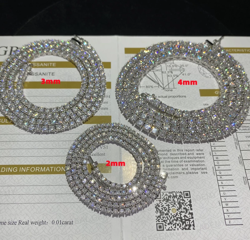 3mm Vvs1 Moissanite Tennis Chain